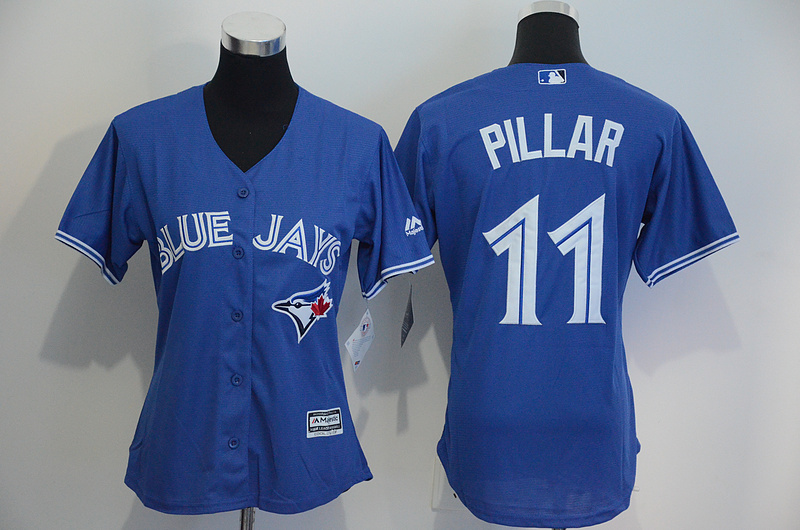 Womens 2017 MLB Toronto Blue Jays #11 Pillar Blue Jerseys